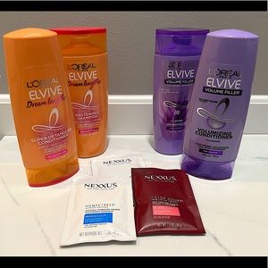 Elvive shampoo and Nexxus masks